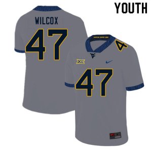 Youth West Virginia Mountaineers NCAA #47 Avery Wilcox Gray Authentic Nike Stitched College Football Jersey CN15Z64ZQ